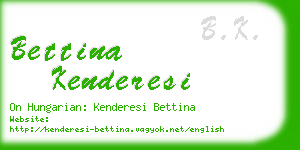 bettina kenderesi business card